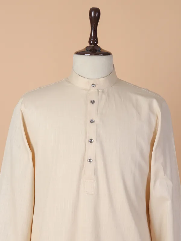 Gorgeous cream cotton kurta suit