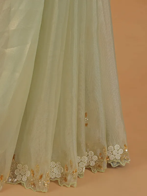 Gorgeous cream saree in organza