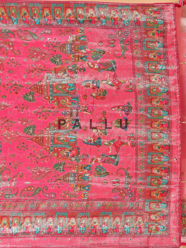 Gorgeous dark pink silk saree for wedding