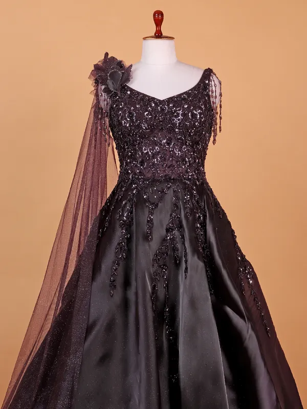 Gorgeous dark wine silk gown