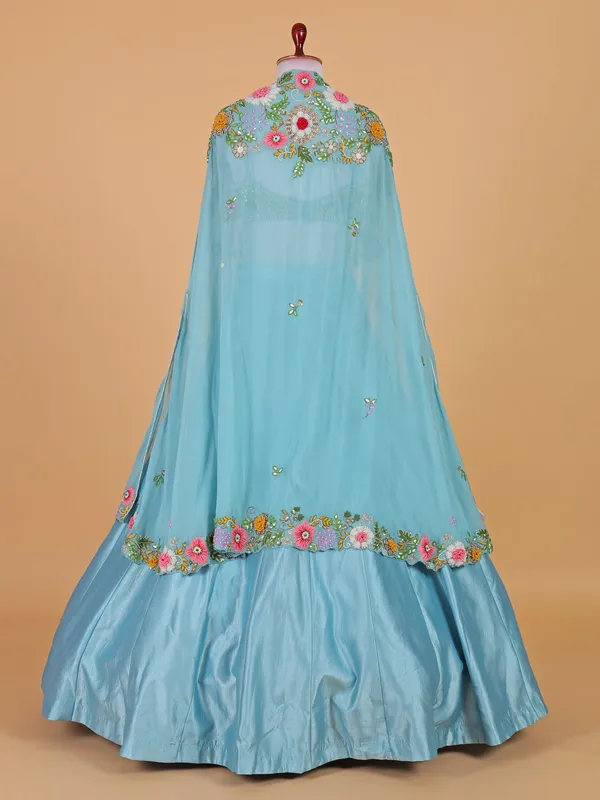 Gorgeous light blue silk lehenga choli