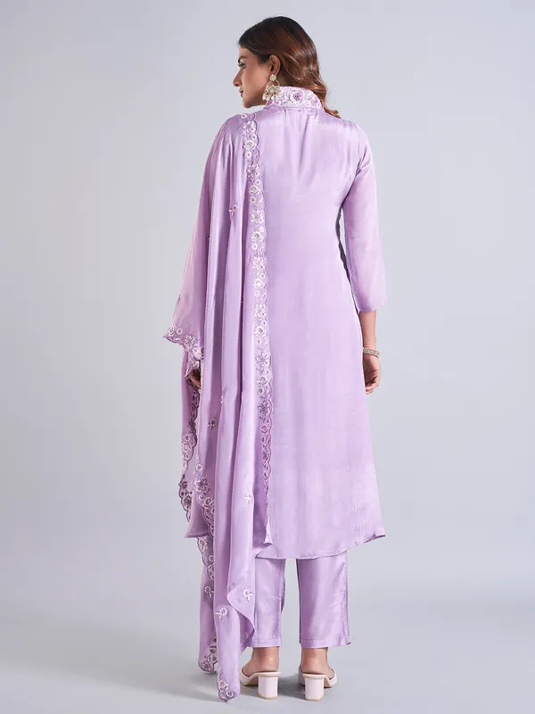 Gorgeous lilac purple georgette salwar suit