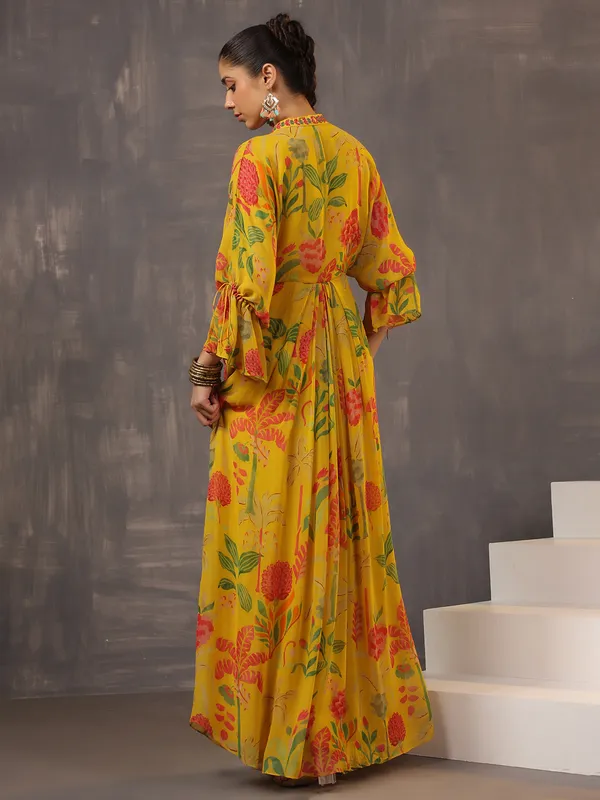 Gorgeous muetard yellow floor length suit