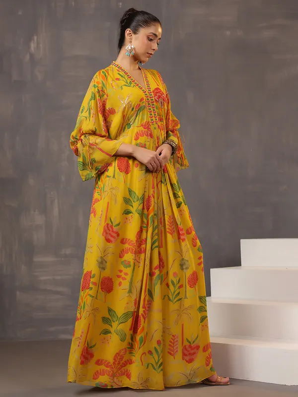 Gorgeous muetard yellow floor length suit
