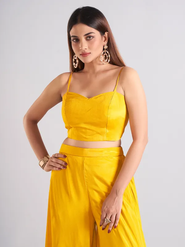 Gorgeous mustard yellow palazzo salwar suit