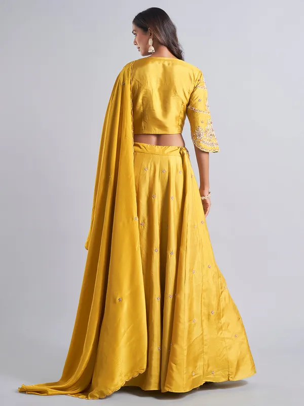 Gorgeous mustard yellow silk lehenga choli