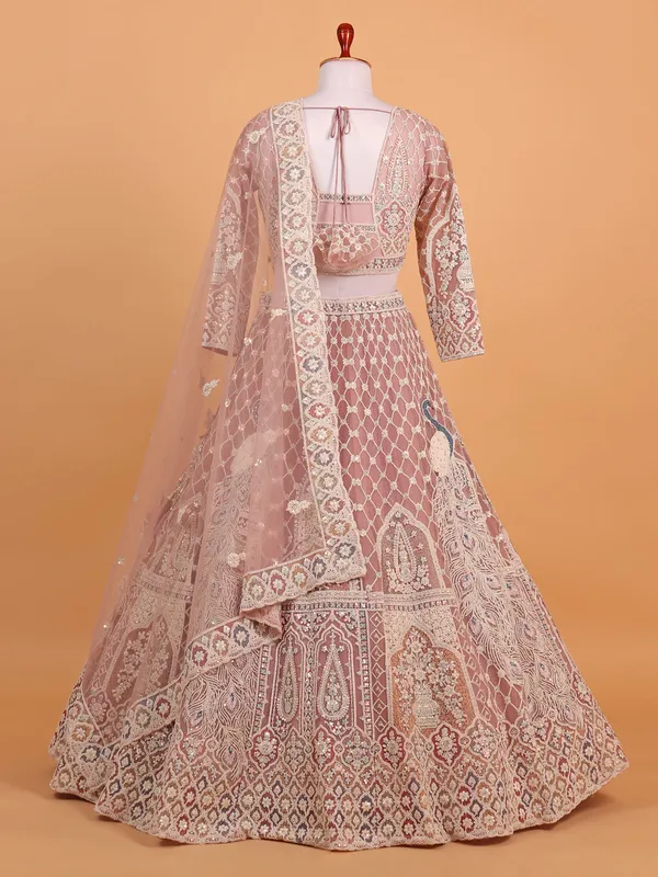 Gorgeous onion pink lehenga choli in net