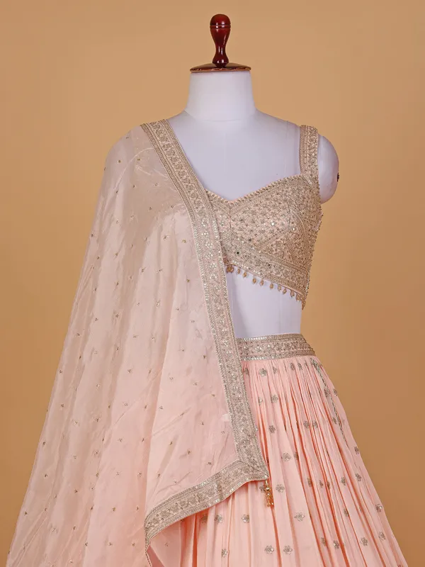 Gorgeous peach lehenga choli with dupatta