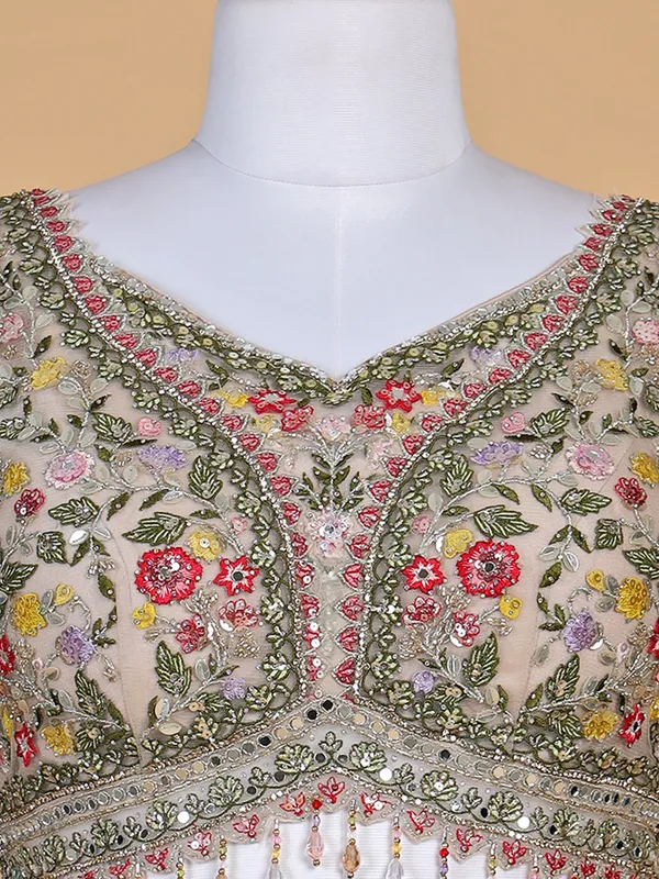 Gorgeous peach net lehenga choli