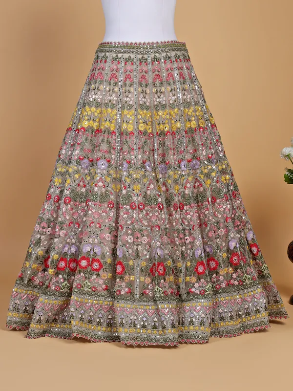 Gorgeous peach net lehenga choli
