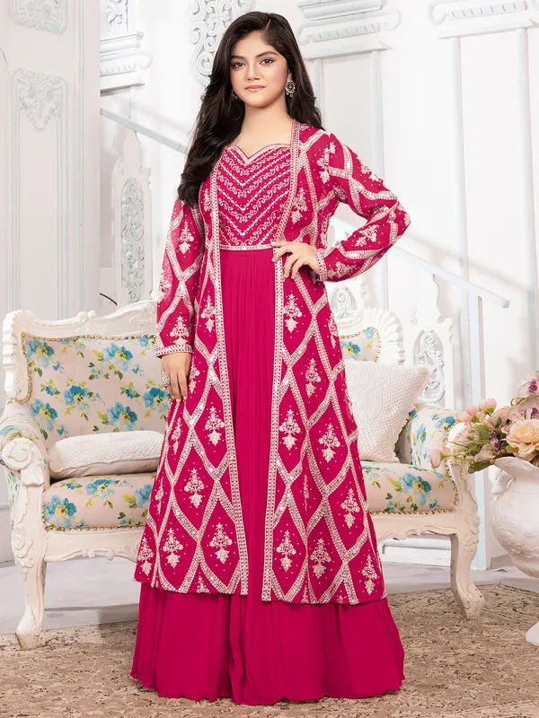 Gorgeous pink lehenga choli in georgette fabric
