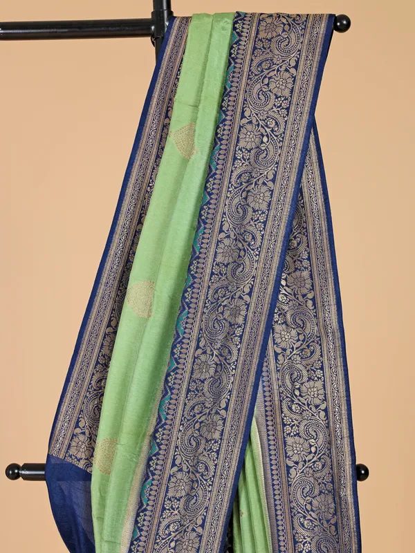 Gorgeous pista green silk wedding saree