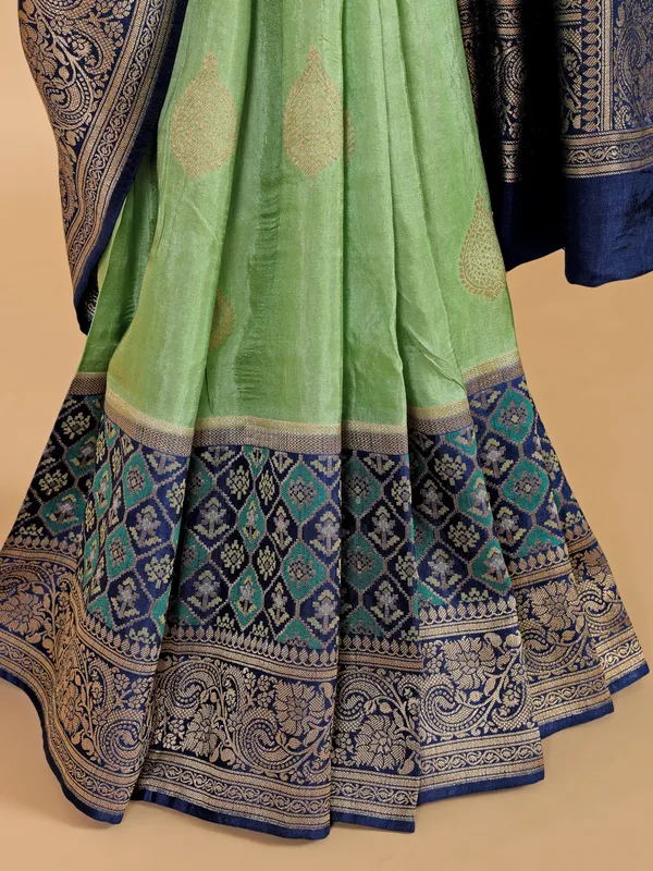 Gorgeous pista green silk wedding saree