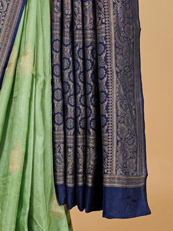 Gorgeous pista green silk wedding saree