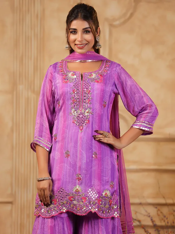 Gorgeous purple silk salwar salwar suit
