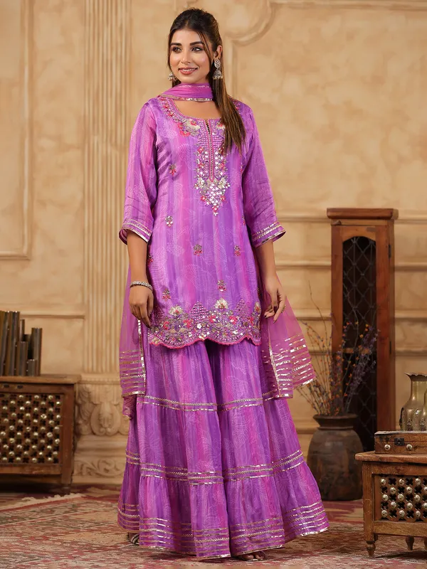 Gorgeous purple silk salwar salwar suit