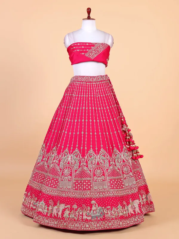 Gorgeous rani lahenga choli for bridal