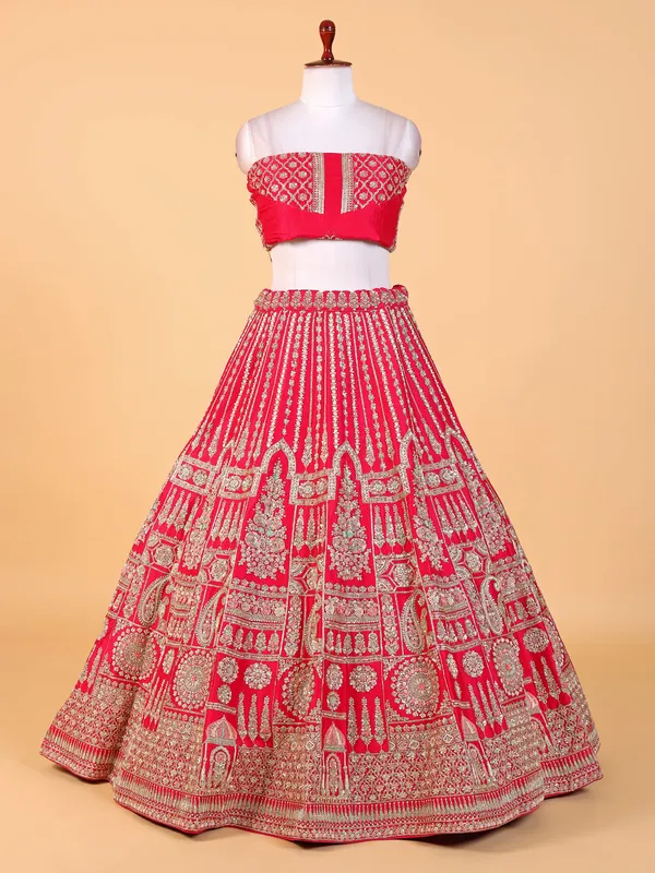 Gorgeous rani unstitched raw silk lehenga choli
