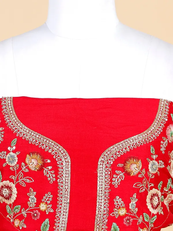 Gorgeous red raw silk lehenga choli