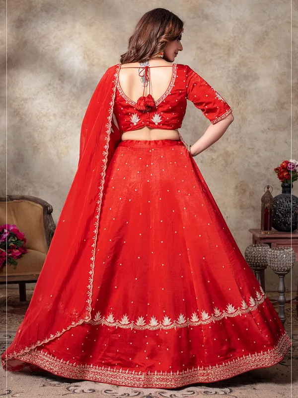 Gorgeous red silk lehenga choli