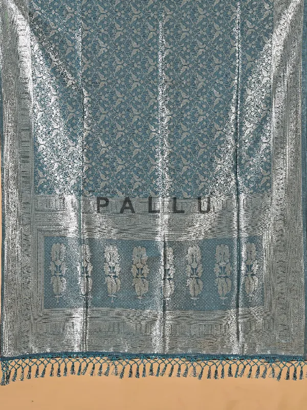 Gorgeous silk saree in peacock blue