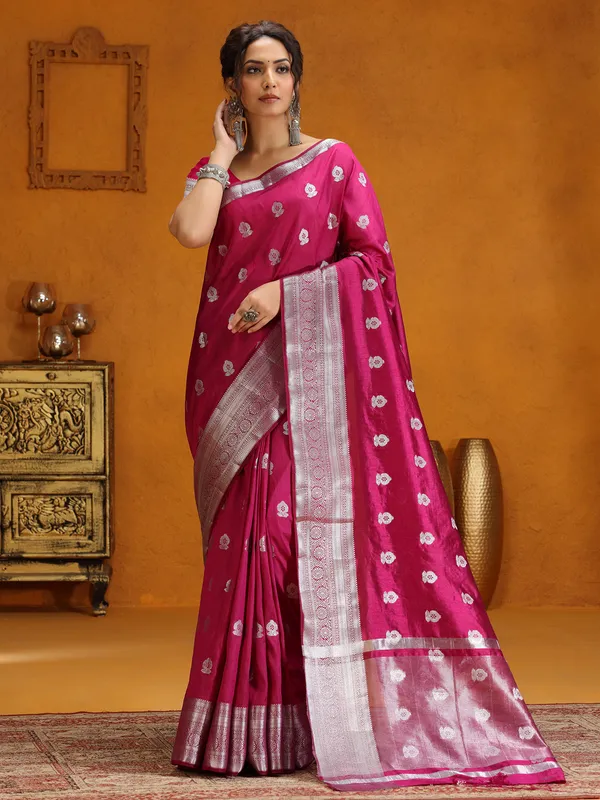 Gorgeous silk saree in wine