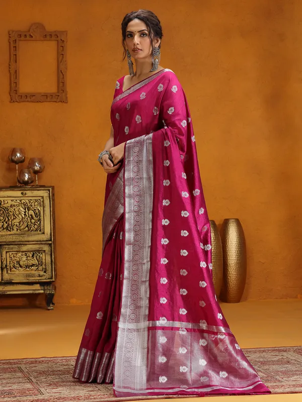 Gorgeous silk saree in wine