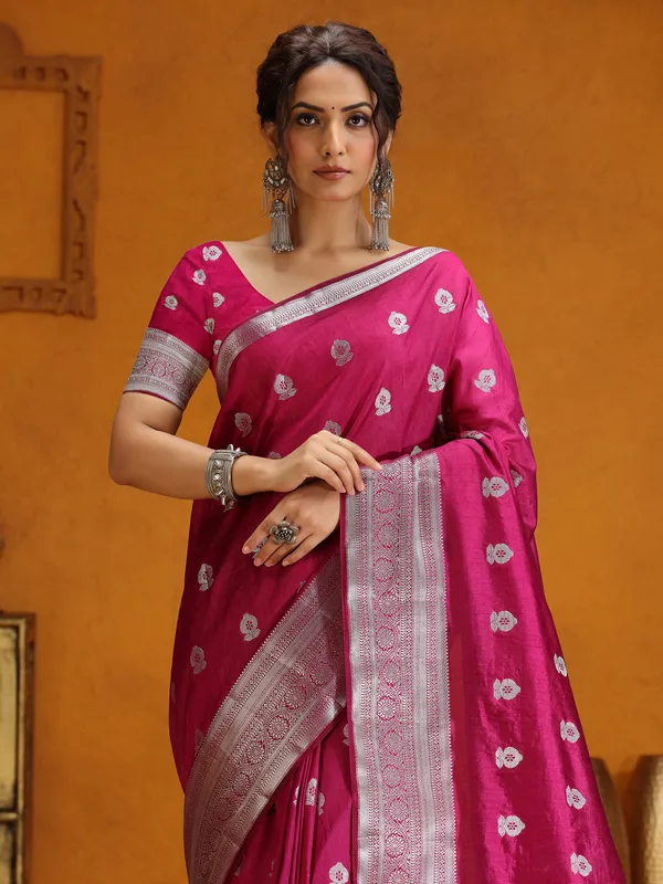 Gorgeous silk saree in wine