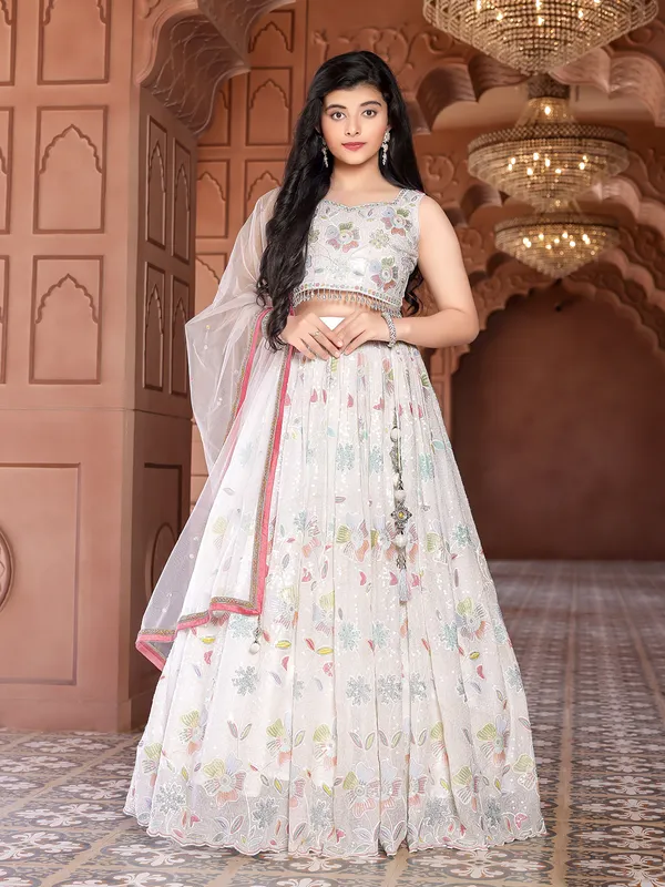White lehenga for girls outlet