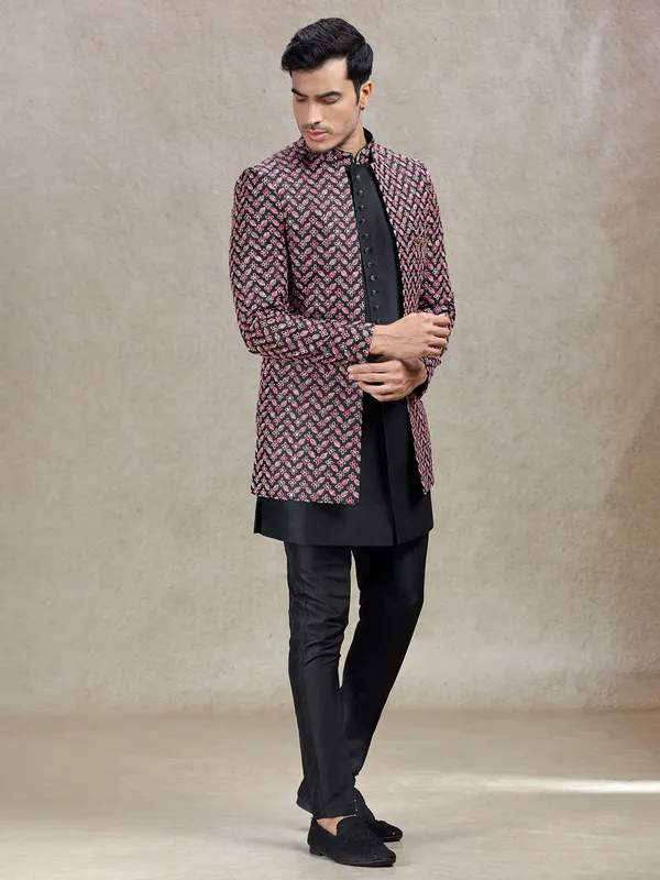 Graceful classy black indo western for weddings