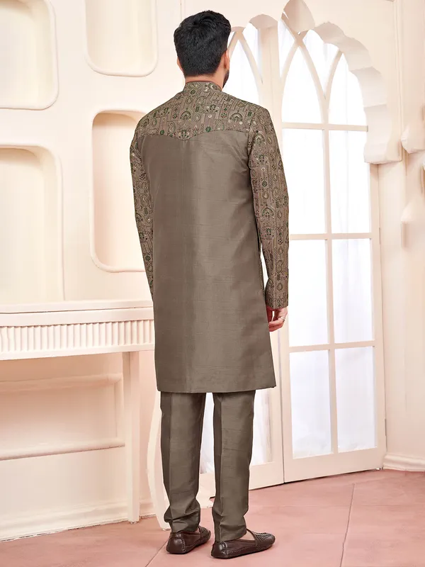 Graceful dusty peach indo western for weddings