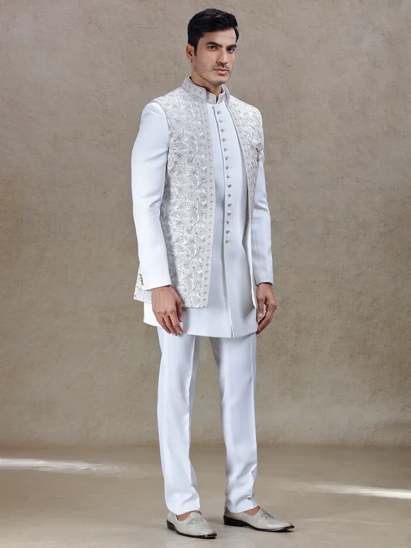 Graceful off-white indowestern for weddings