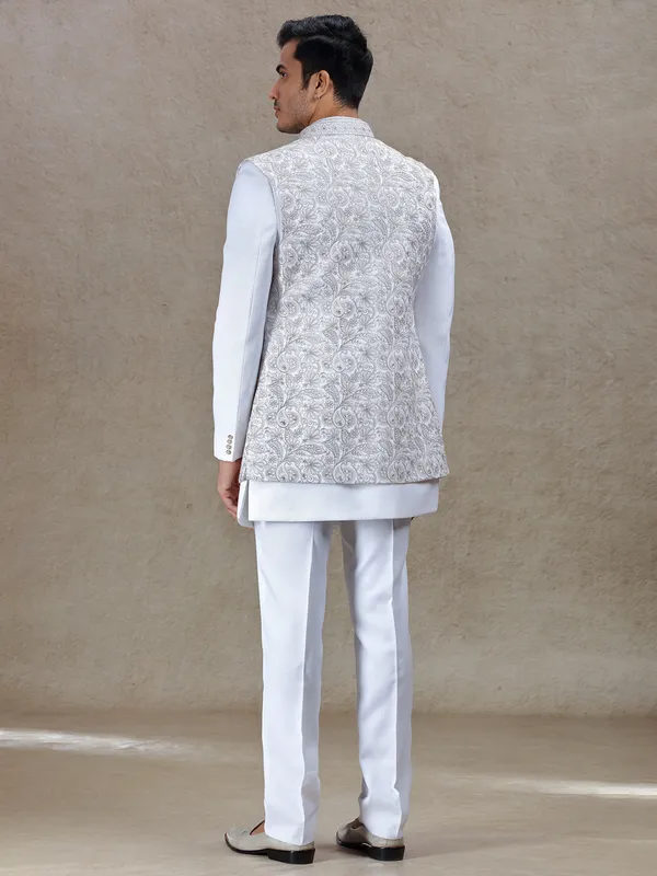 Graceful off-white indowestern for weddings