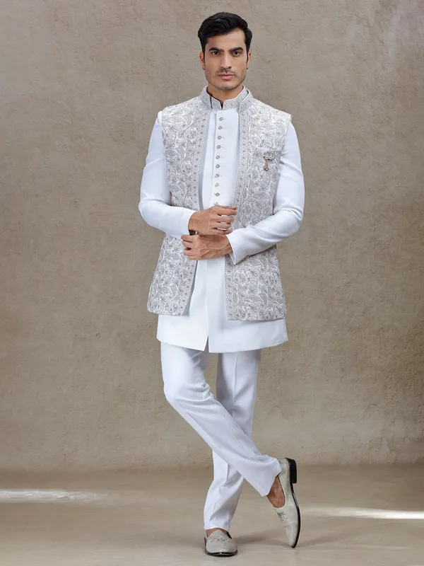 Graceful off-white indowestern for weddings