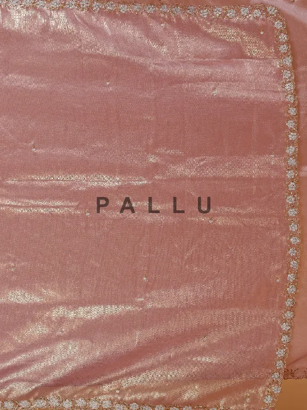 Gracefull organza saree in pastle pink