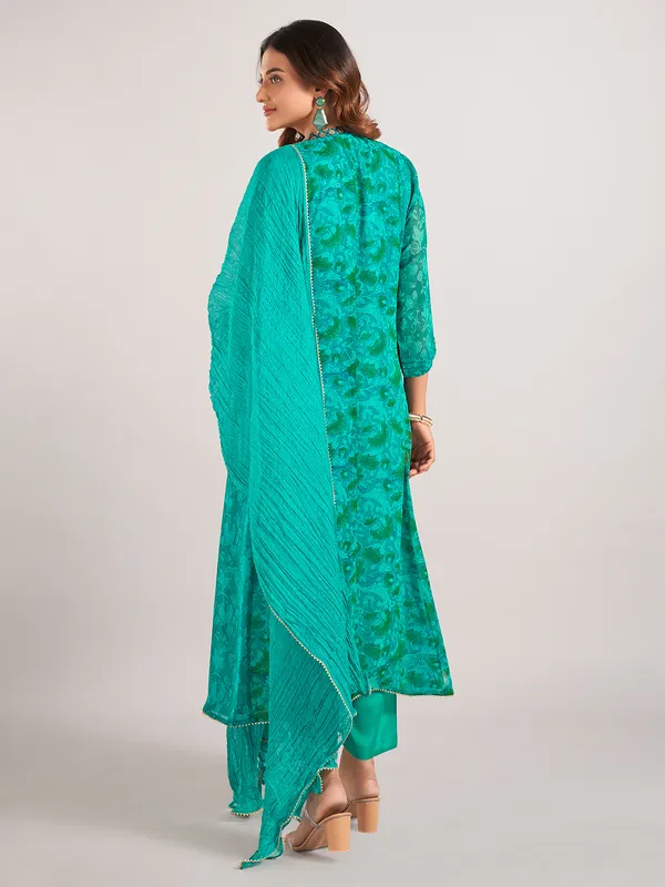 Green georgette wedding wear salwar suit