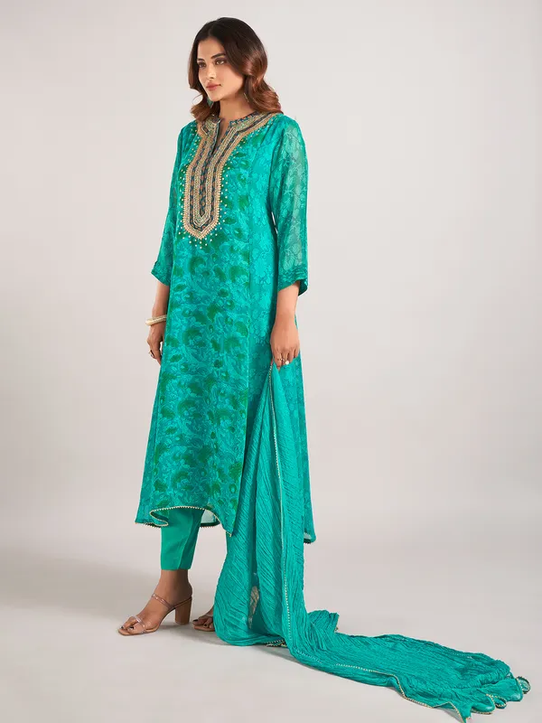 Green georgette wedding wear salwar suit