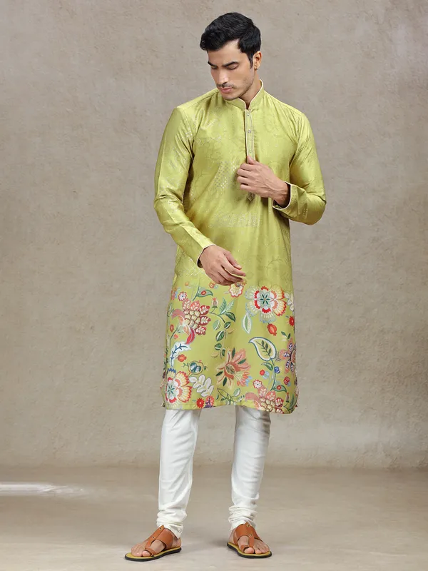 Green kurta set subtle sophistication in tussar silk