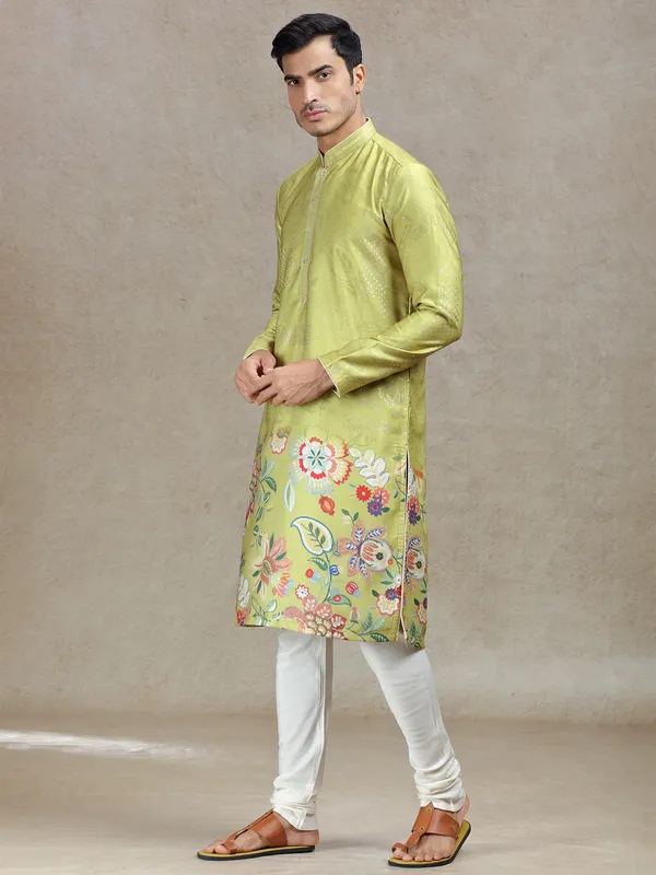 Green kurta set subtle sophistication in tussar silk