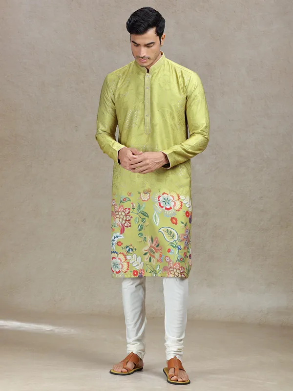 Green kurta set subtle sophistication in tussar silk