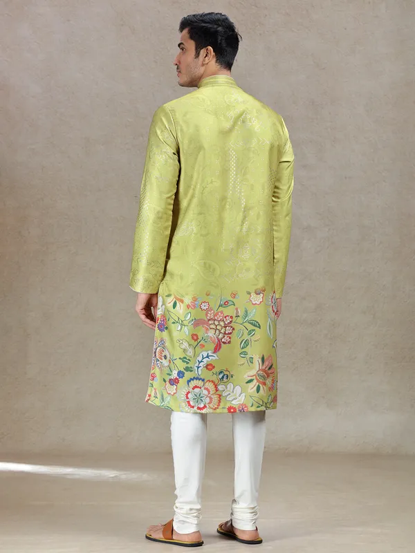 Green kurta set subtle sophistication in tussar silk