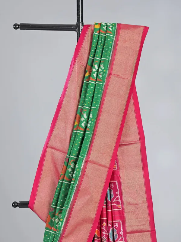 Green patola silk saree for mehendi special