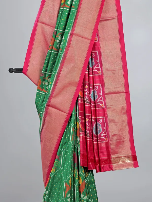Green patola silk saree for mehendi special