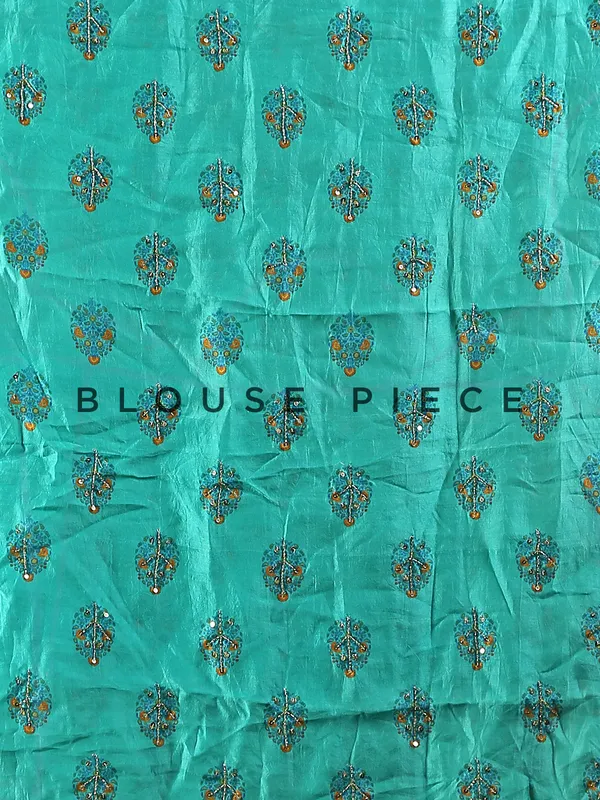 Green shaded silk printed lehenga choli