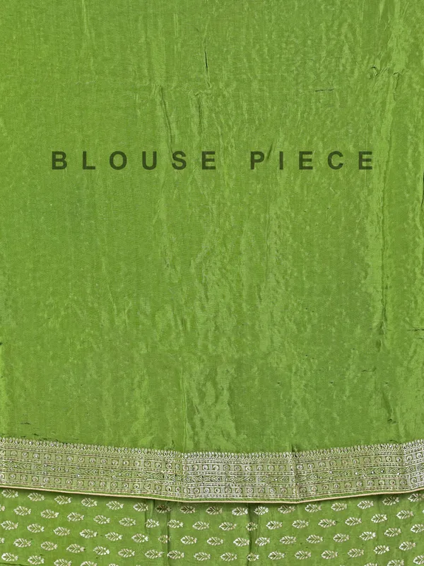 Green silk saree with rich zari motifs