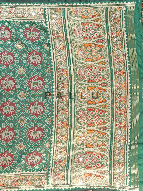 Green silk with patola printed saree for festive