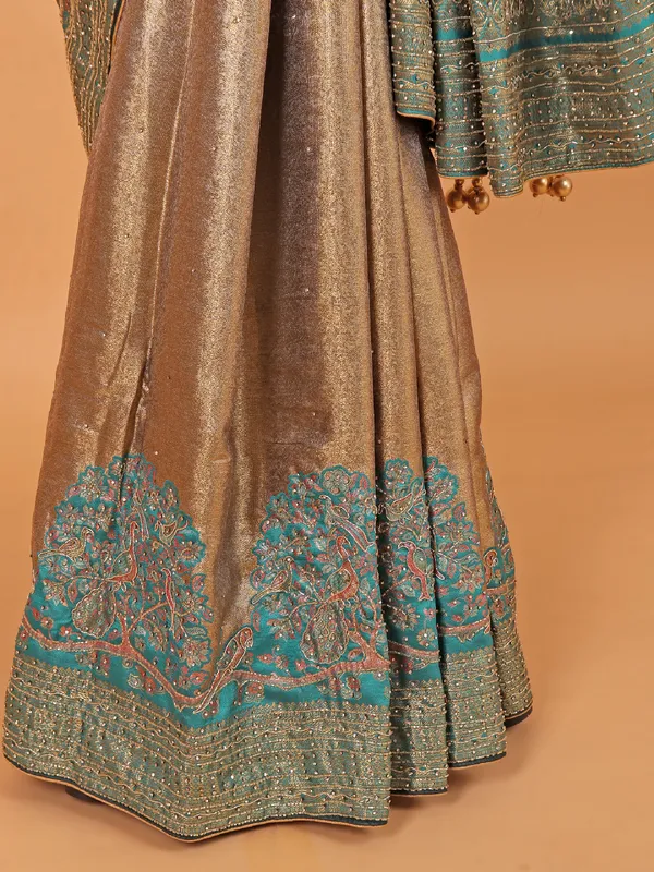 Green wedding style art kanjivaram silk saree
