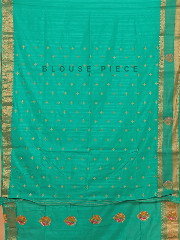 Green zari weaving silk saree for festive