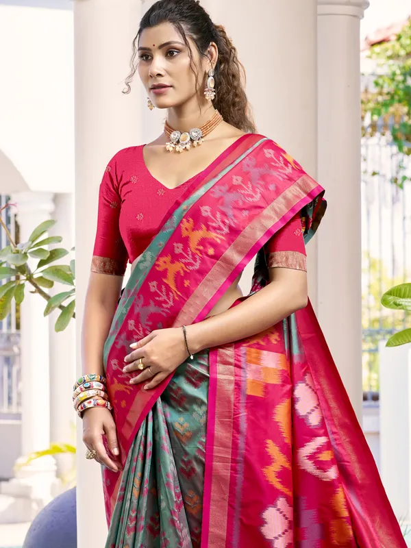 Grey elegance silk saree for celebrations
