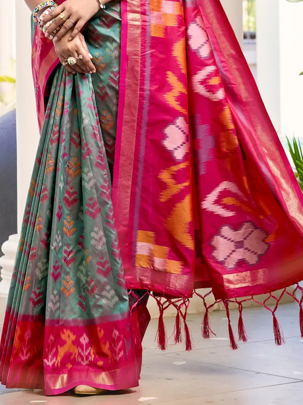 Grey elegance silk saree for celebrations